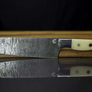 7 inch Damascus Santuko Chef Knife with Buffalo Bone Handle