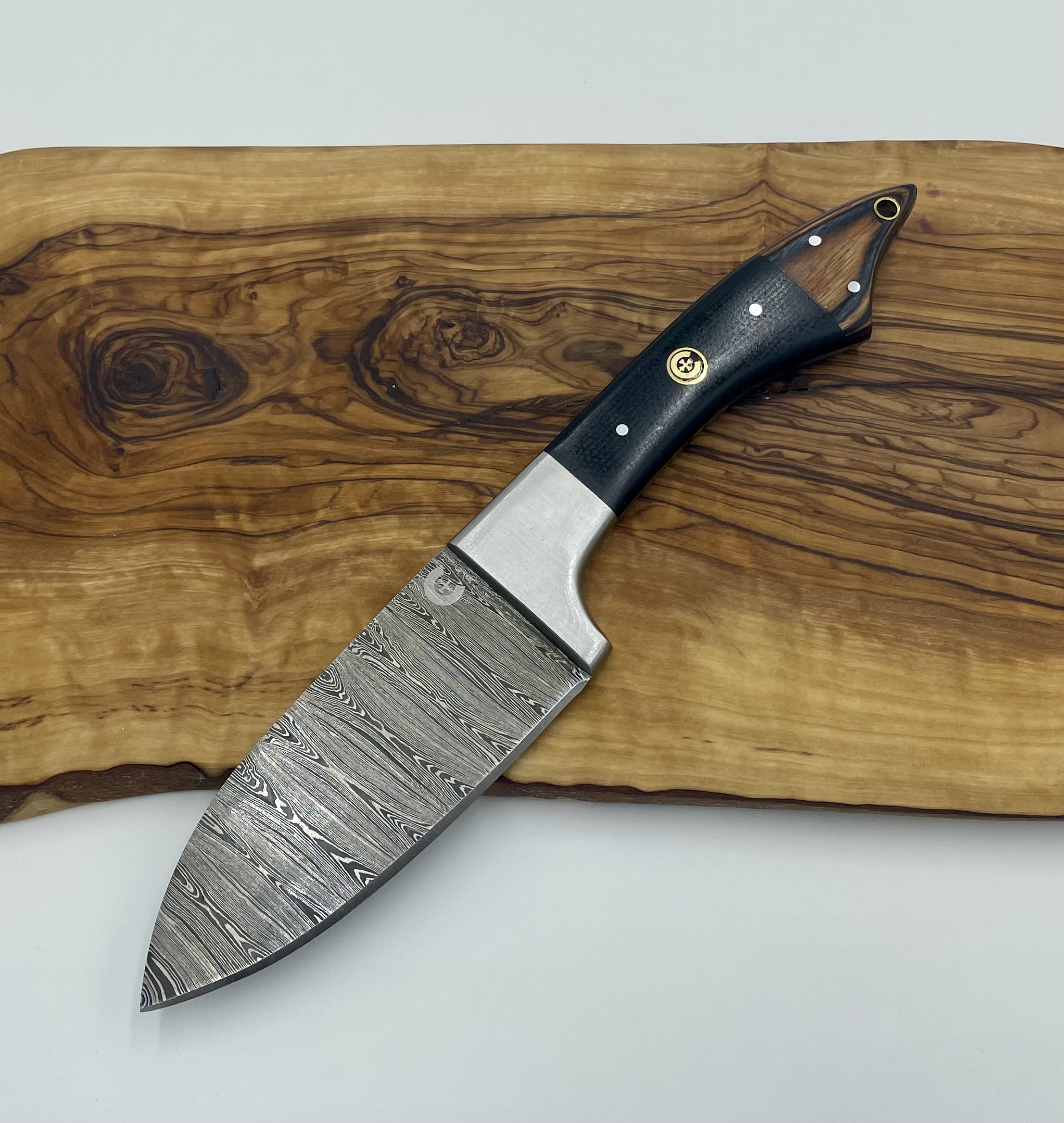 Damascus Chef Knives with Micarta & Pakkawood Handles – 7 Knife Set